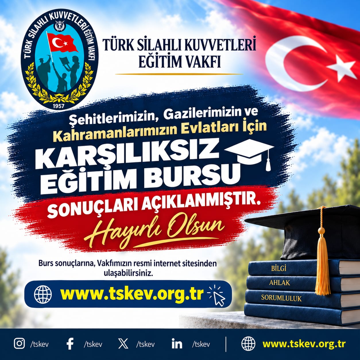 Karşılıksız Eğitim Bursu Duyurusu